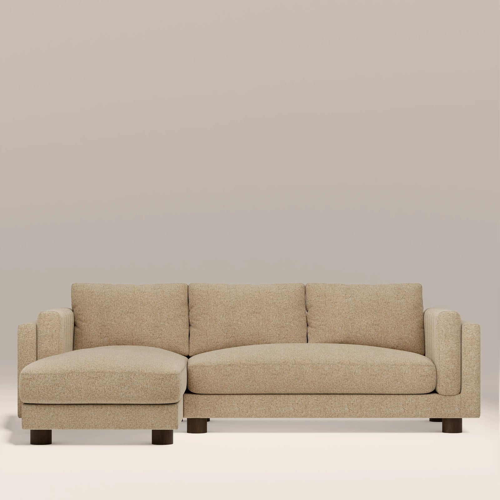 Halton Left Hand Chaise Sofa | Speckled Latte Boucle