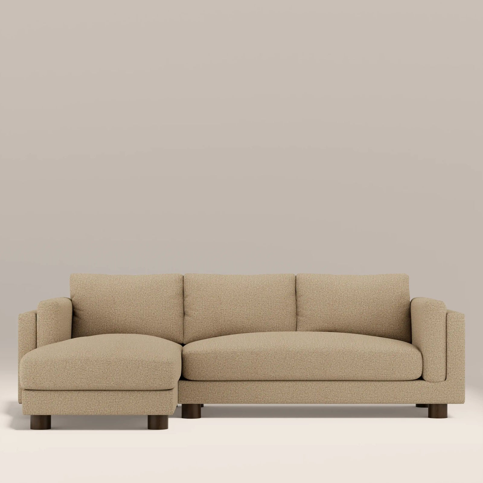 Halton Left Hand Chaise Sofa | Speckled Latte Boucle