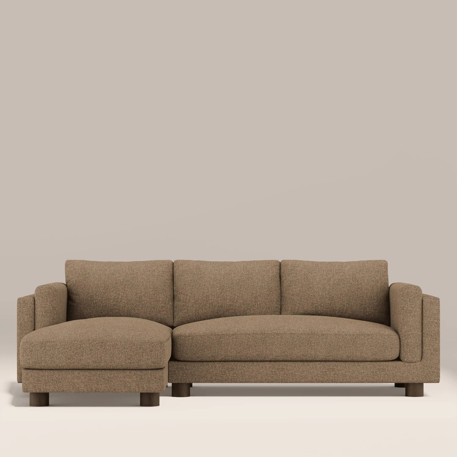 Halton Left Hand Chaise Sofa | Speckled Cappuccino Boucle
