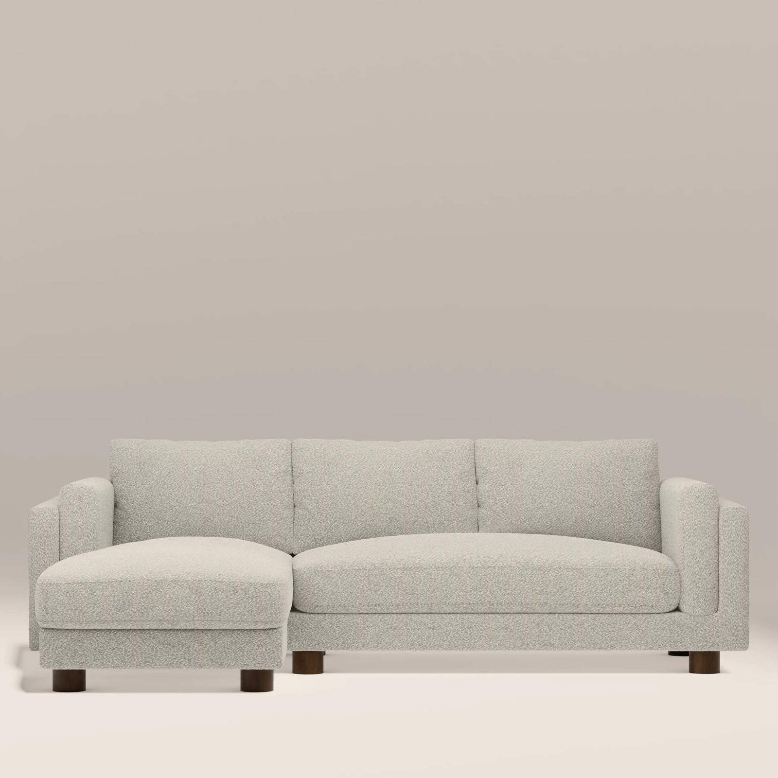 Halton Left Hand Chaise Sofa | Speckled Stone Sustainable Boucle