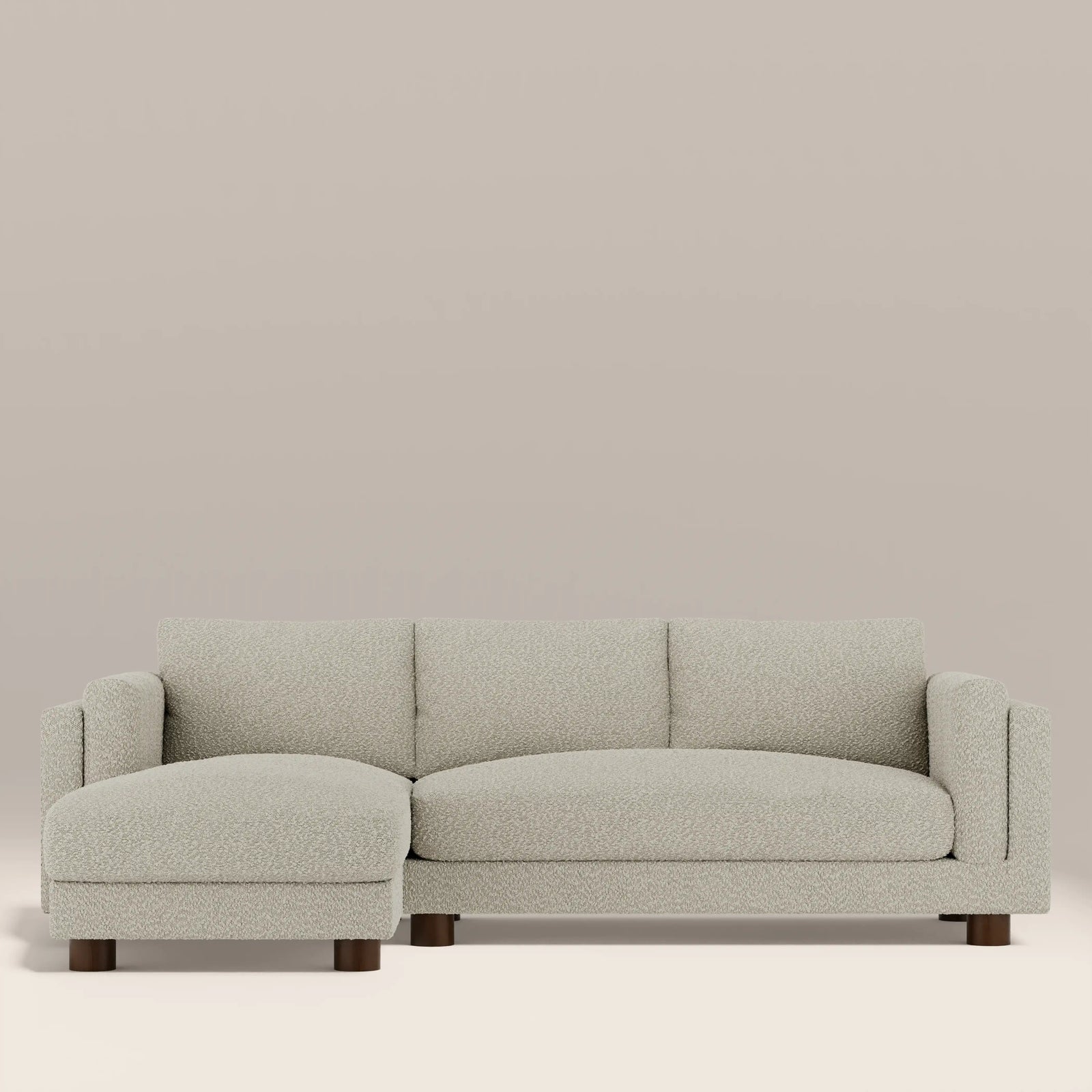 Halton Left Hand Chaise Sofa | Speckled Stone Sustainable Boucle