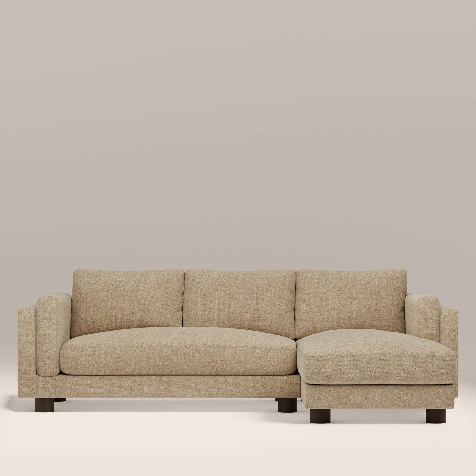Halton Right Hand Chaise Sofa | Speckled Latte Boucle