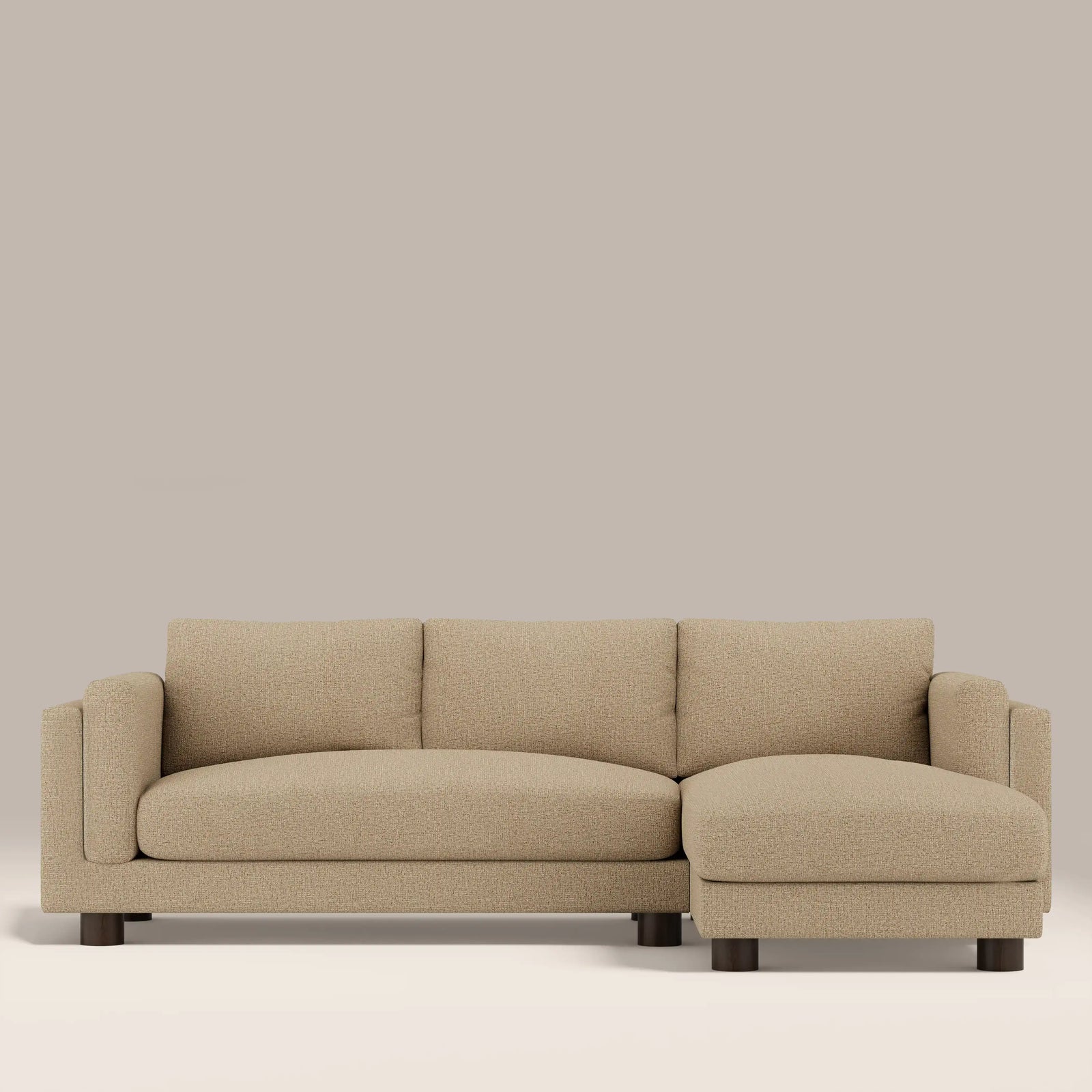 Halton Right Hand Chaise Sofa | Speckled Latte Boucle