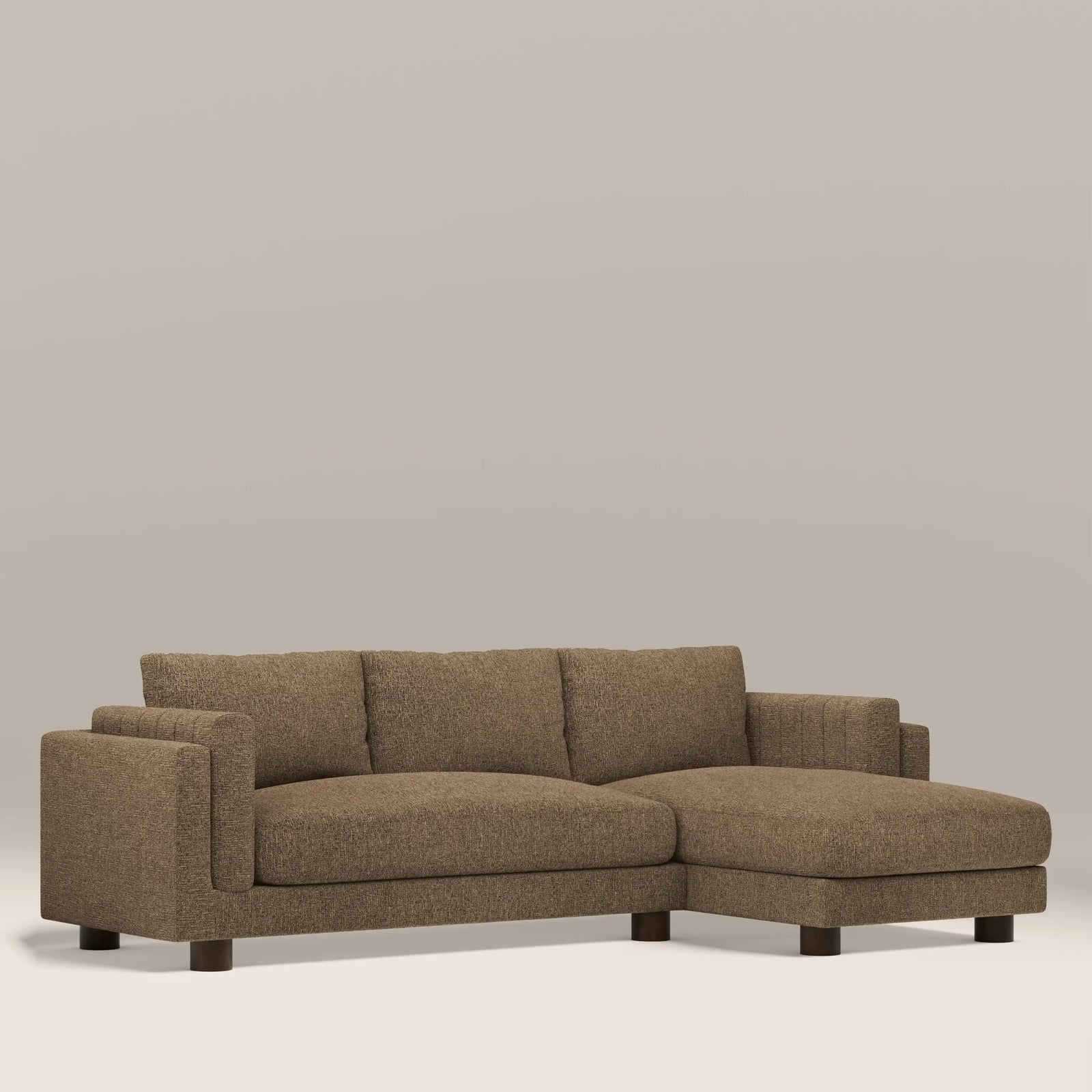Halton Right Hand Chaise Sofa | Speckled Cappuccino Boucle