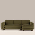 Halton Right Hand Chaise Sofa | Moss Green Sustainable Mohair Velvet
