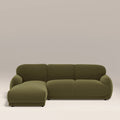 Cloud Left Hand Chaise Sofa | Moss Green Sustainable Mohair Velvet