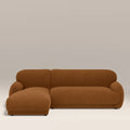 Cloud Left Hand Chaise Sofa | Caramel Brown Sustainable Mohair Velvet
