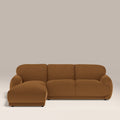 Cloud Left Hand Chaise Sofa | Caramel Brown Sustainable Mohair Velvet
