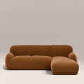 Cloud Right Hand Chaise Sofa | Caramel Brown Sustainable Mohair Velvet