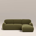 Cloud Right Hand Chaise Sofa | Moss Green Sustainable Mohair Velvet
