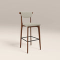 Nobu Kitchen Stool | Speckled Stone Sustainable Boucle & Walnut