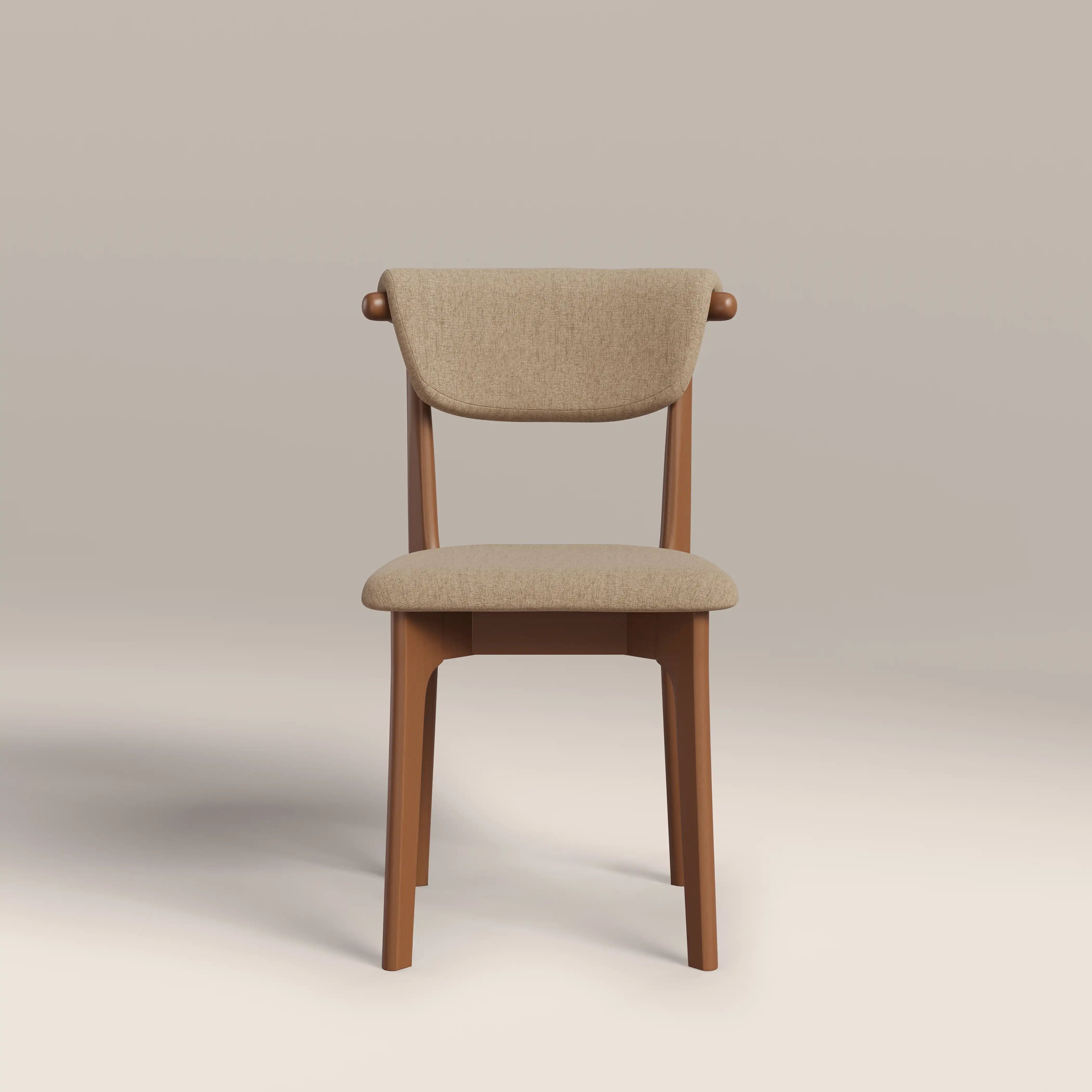 Nobu Dining Chair, Latte Sustainable Fabric & Walnut | Cult