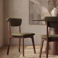 Nobu Dining Chair | Moss Green Sustainable Mohair Velvet & Walnut