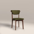 Nobu Dining Chair | Moss Green Sustainable Mohair Velvet & Walnut
