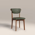 Nobu Dining Chair | Vintage Green Faux Leather & Walnut