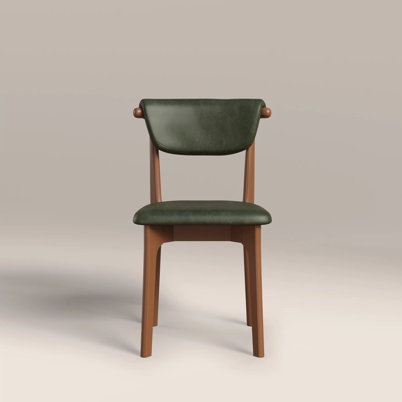 Nobu Dining Chair | Vintage Green Faux Leather & Walnut