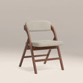 Nomad Folding Dining Chair | Speckled Stone Sustainable Boucle & Walnut