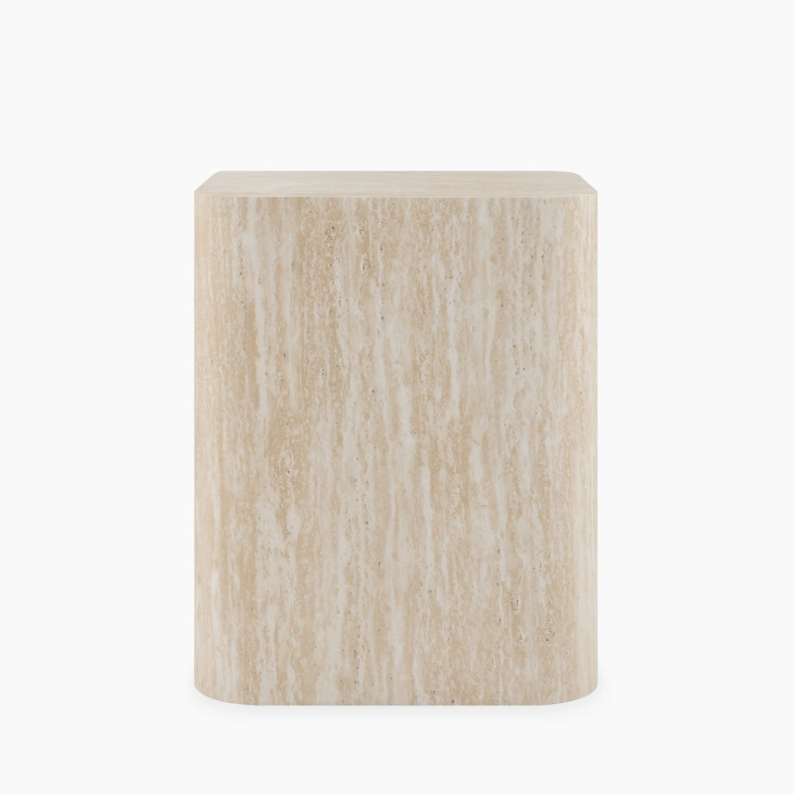 Sabel Square Side Table | Natural Travertine Effect