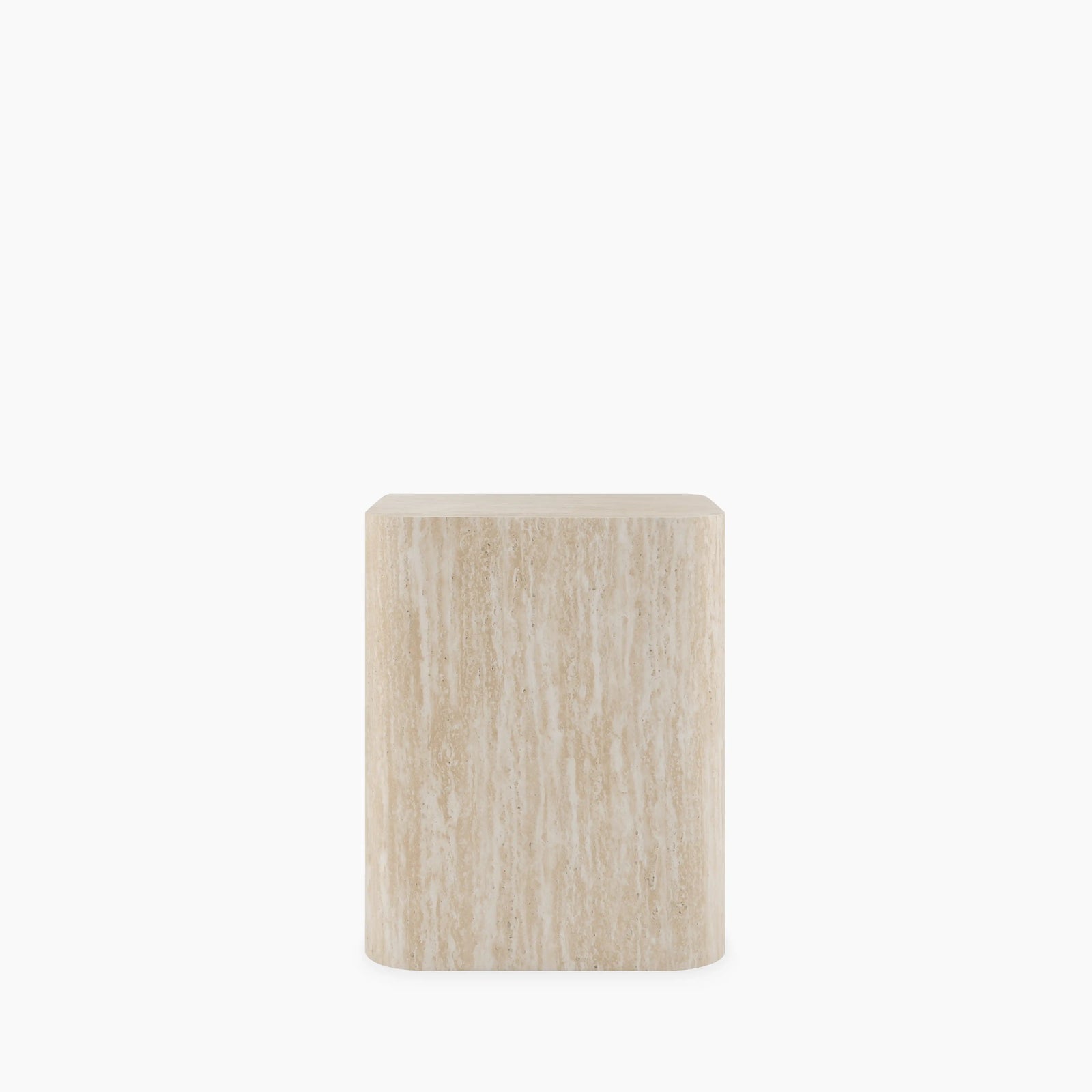 Sabel Square Side Table | Natural Travertine Effect