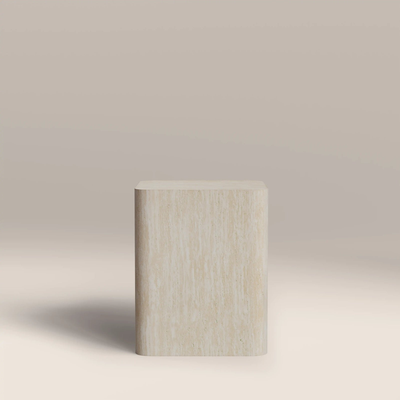 Sabel Square Side Table | Natural Travertine Effect