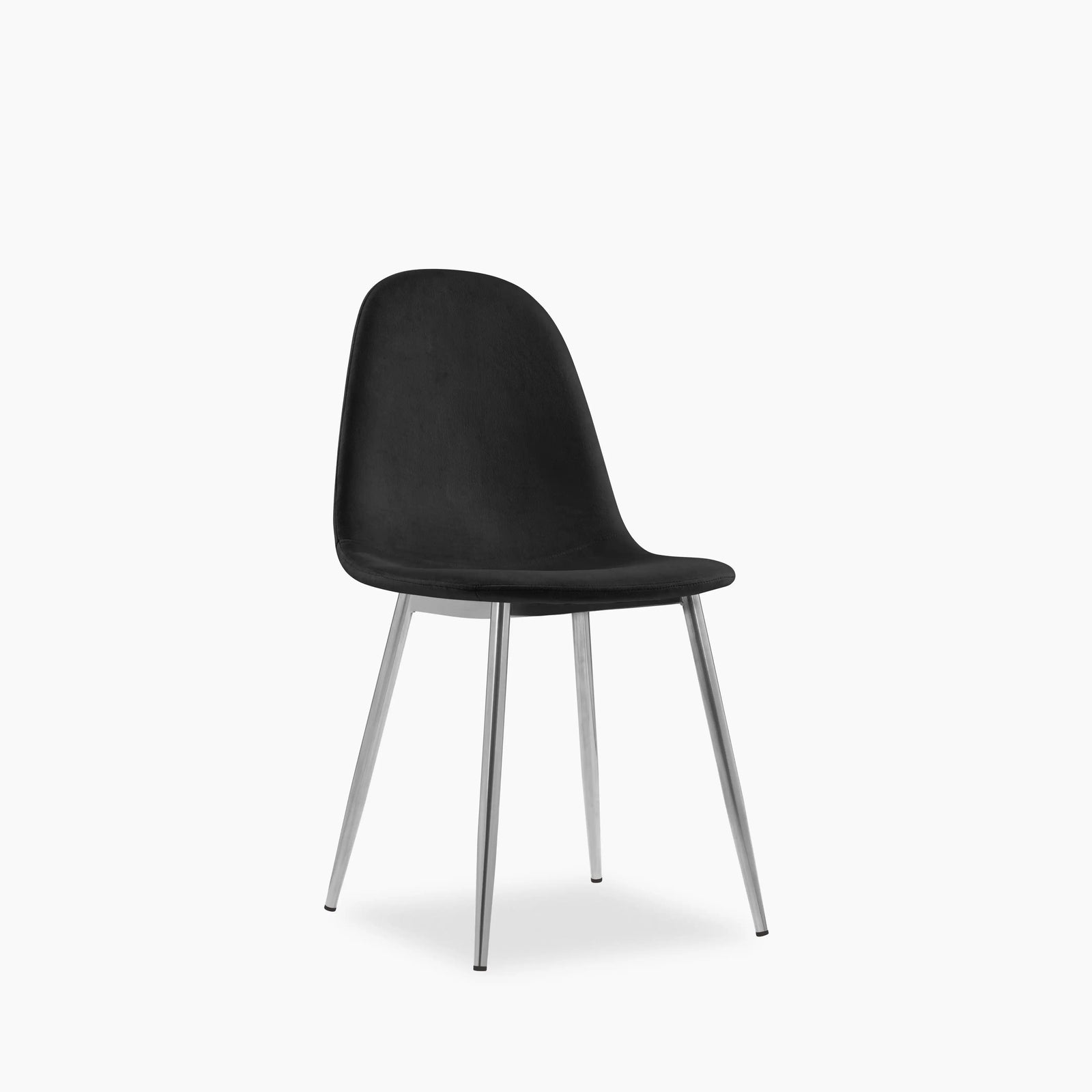Rayner Dining Chair | Black Velvet & Chrome