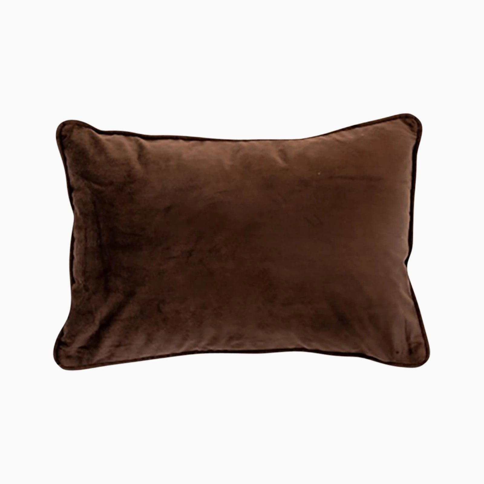 Delaney Rectangle Velvet Cushion | Chocolate Brown