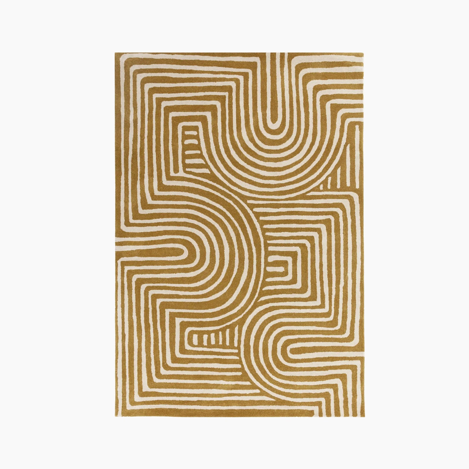 Bauhaus Hand Tufted Wool Rug | Ochre