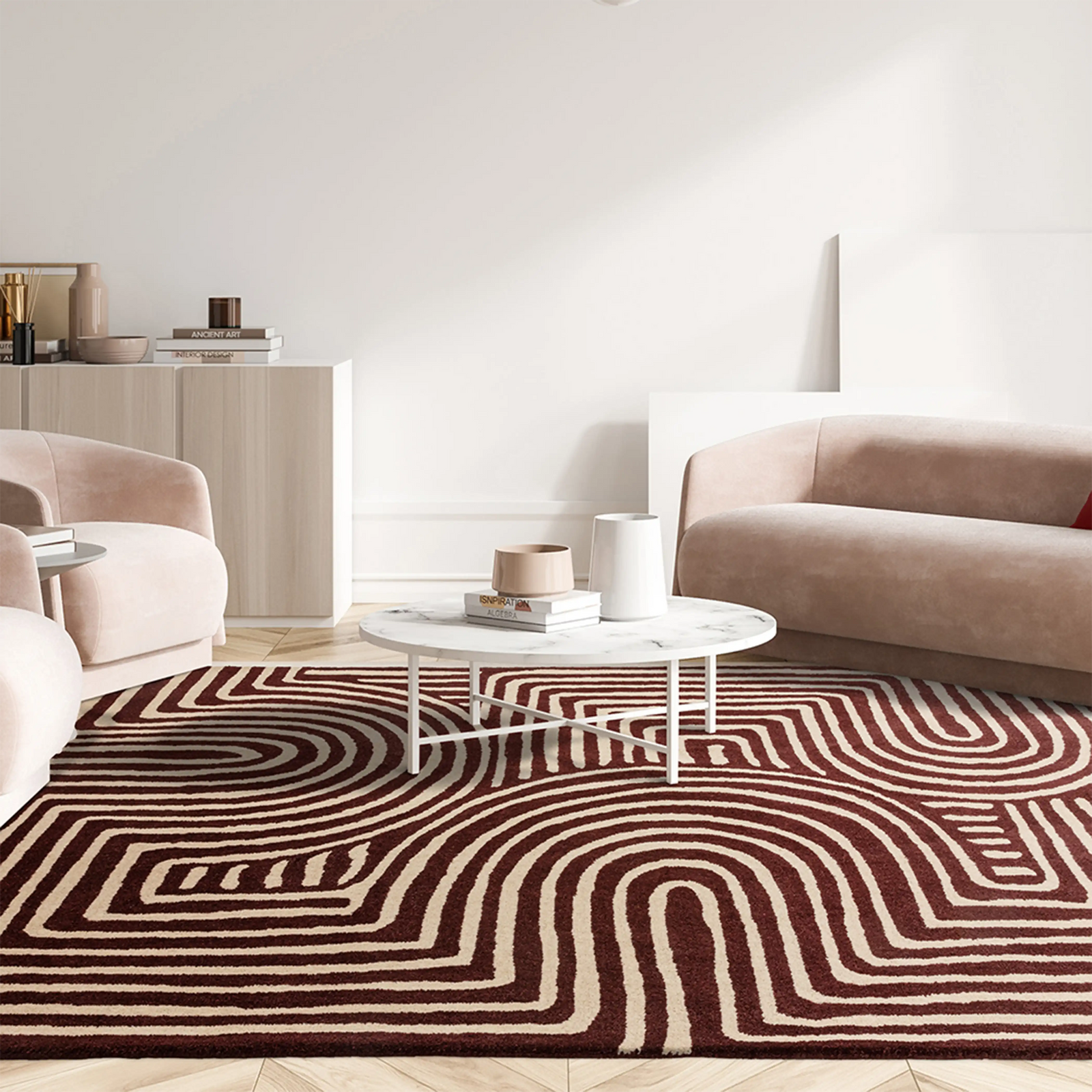 Bauhaus Hand Tufted Rug | Plum