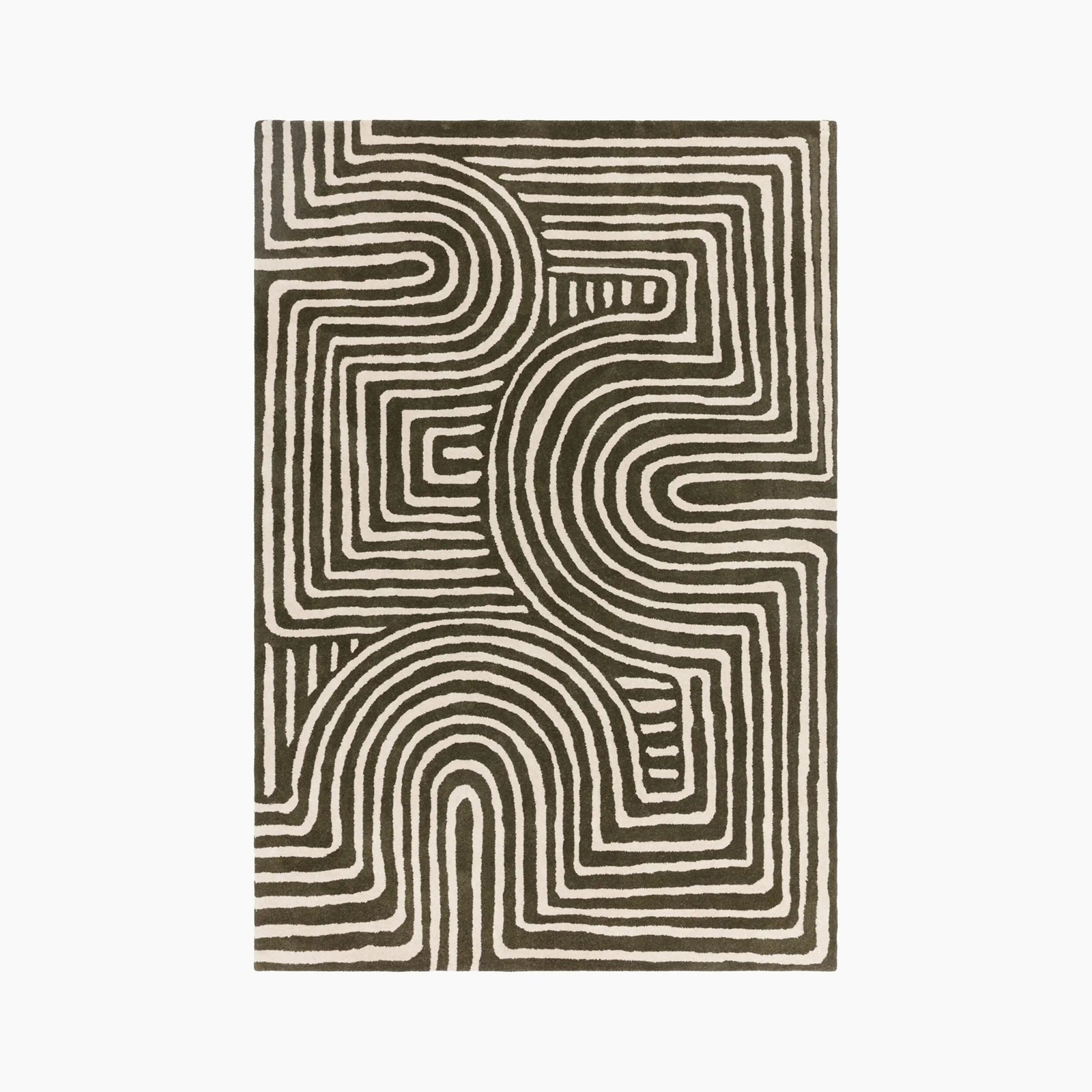 Bauhaus Hand Tufted Wool Rug | Forest Green