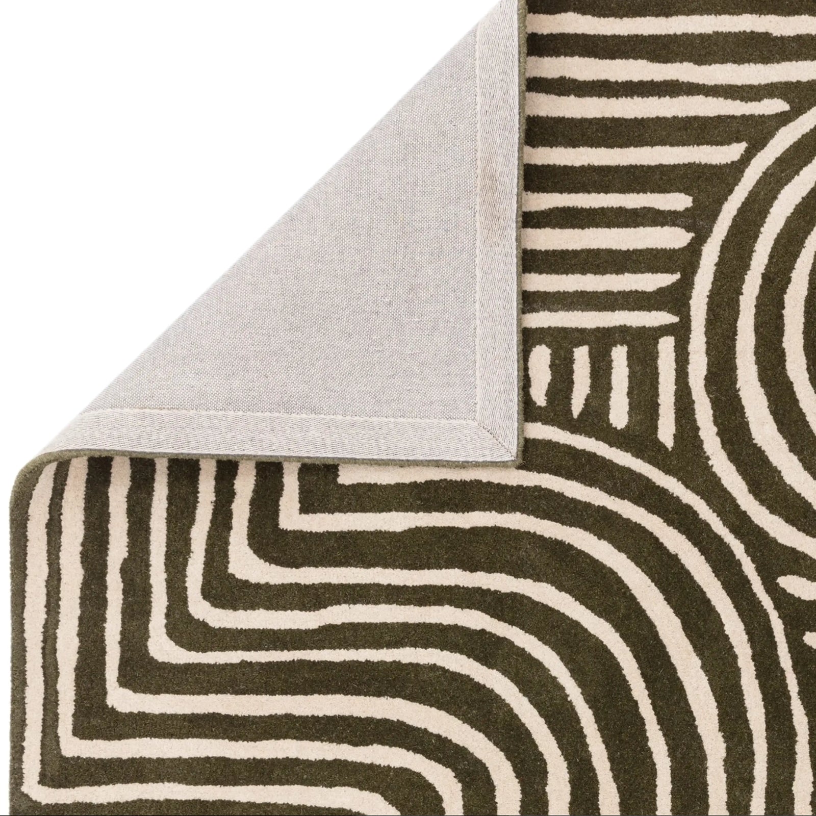 Bauhaus Hand Tufted Wool Rug | Forest Green