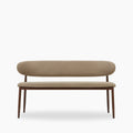 Halston 3 Seater Dining Bench | Latte Sustainable Fabric & Walnut
