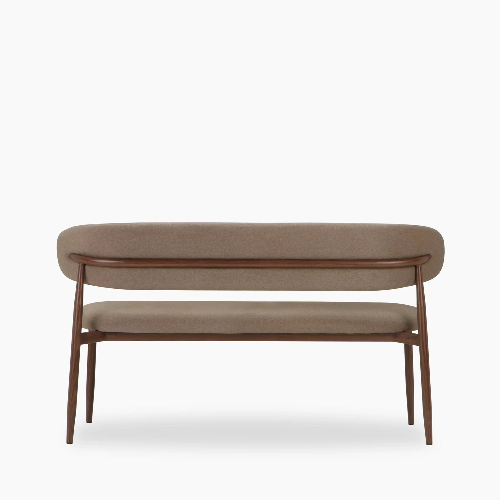 Halston 3 Seater Dining Bench | Truffle Brown Sustainable Mohair Velvet & Walnut