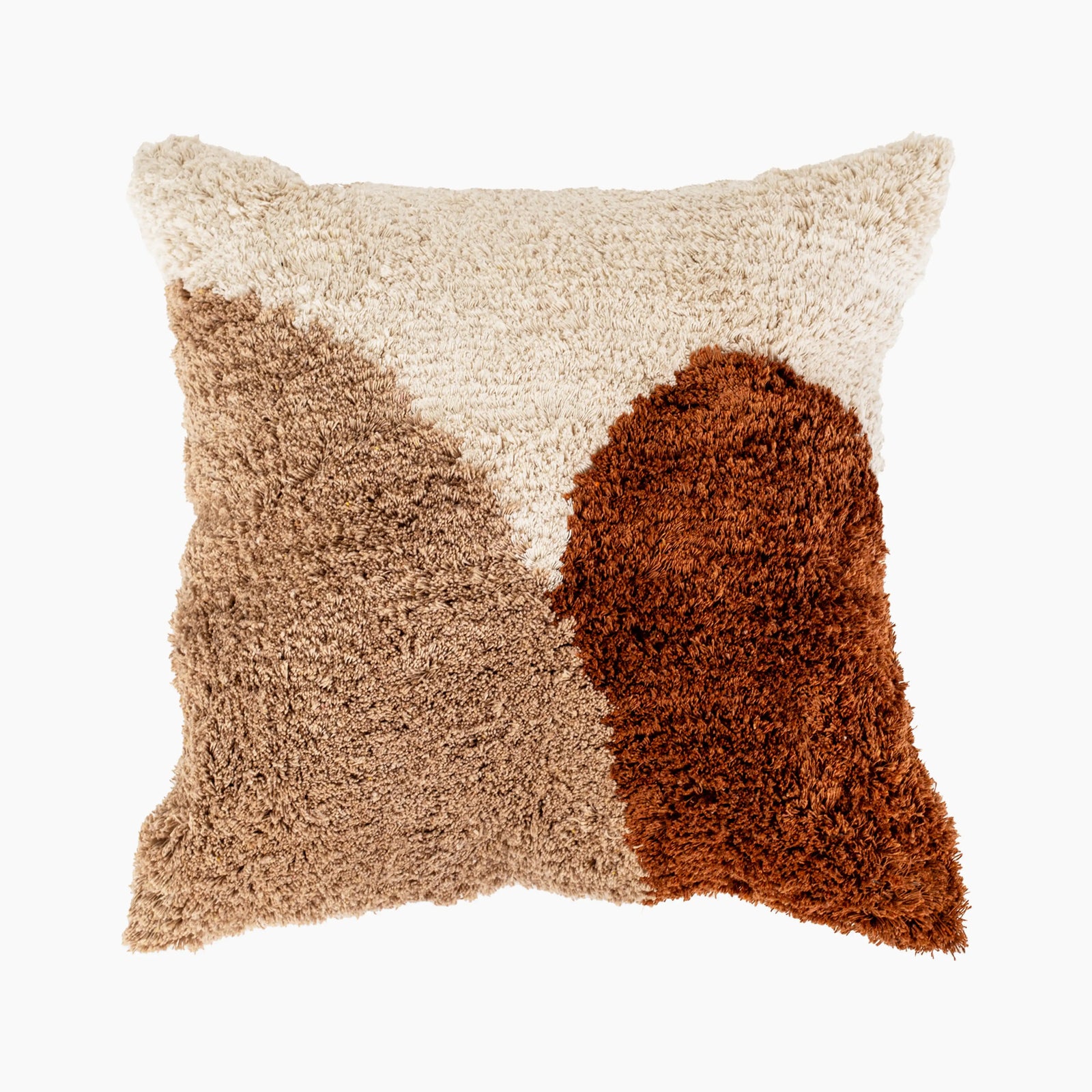 Theodora Tufted Square Cushion | Light Brown & Taupe