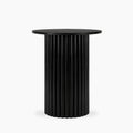 Medby Round Side Table | Black Marble & Black