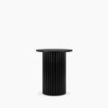 Medby Round Side Table | Black Marble & Black