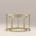 Madison Set of 2 Round Nesting Coffee Tables | Brass