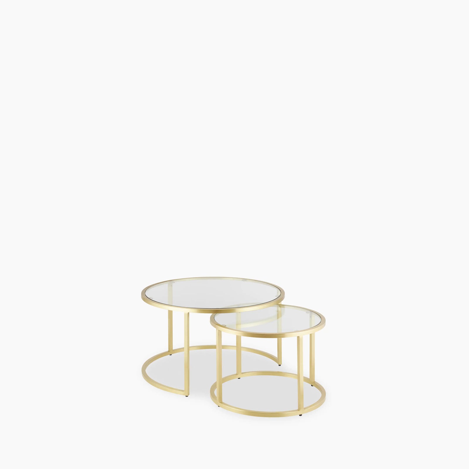 Madison Set of 2 Round Nesting Coffee Tables | Brass