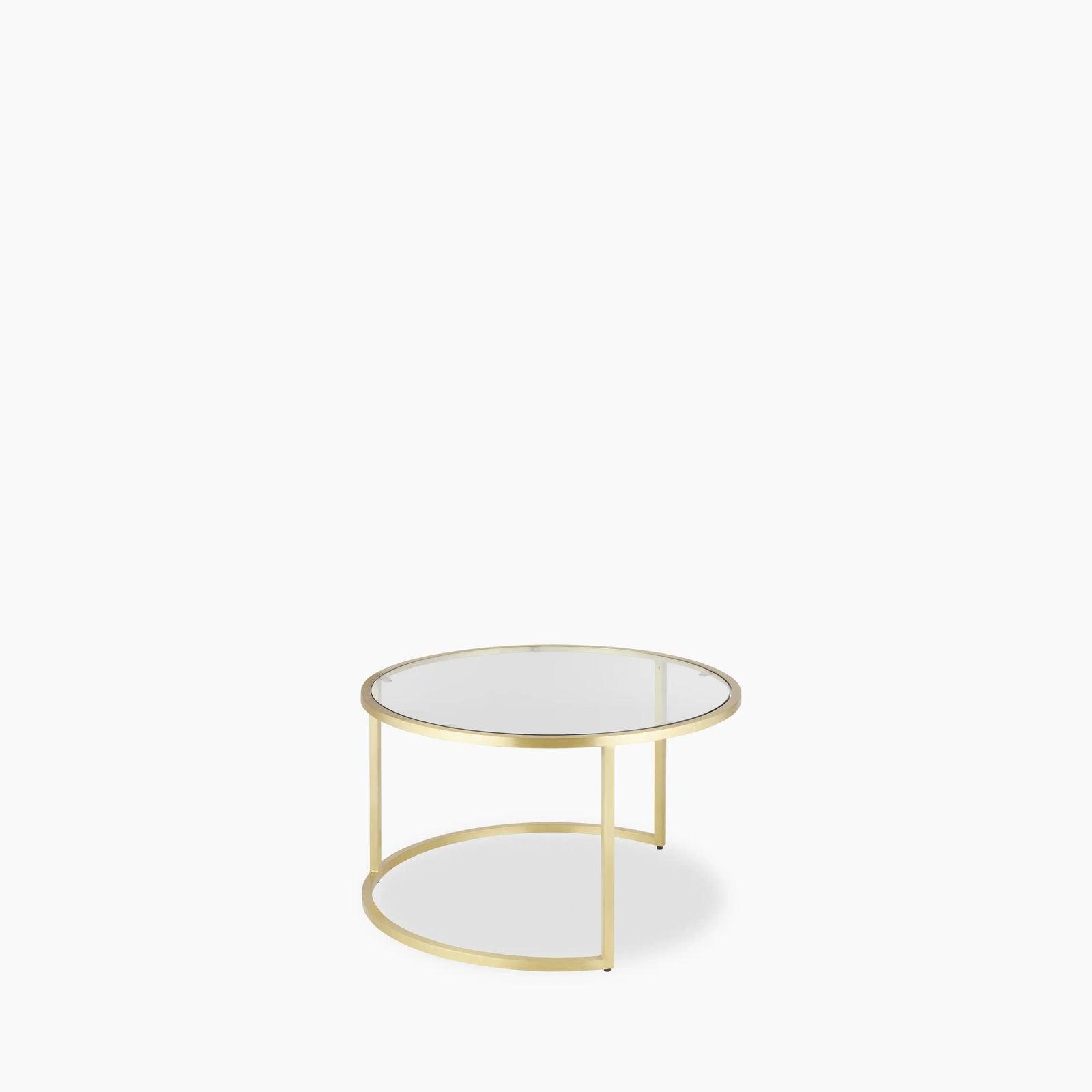 Madison Set of 2 Round Nesting Coffee Tables | Brass