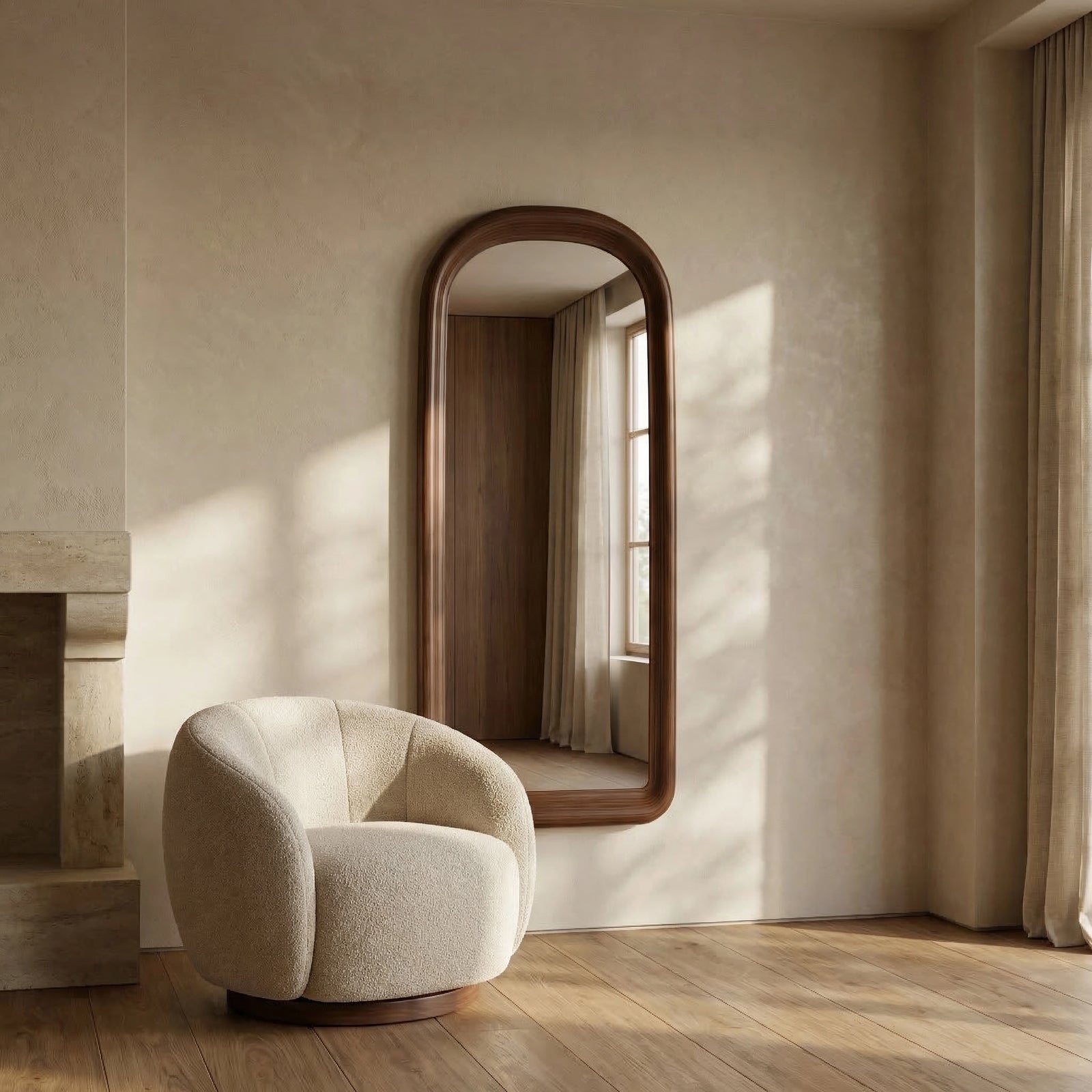 Ciara Arch Full Length Mirror, 170 x 71 cm | Walnut