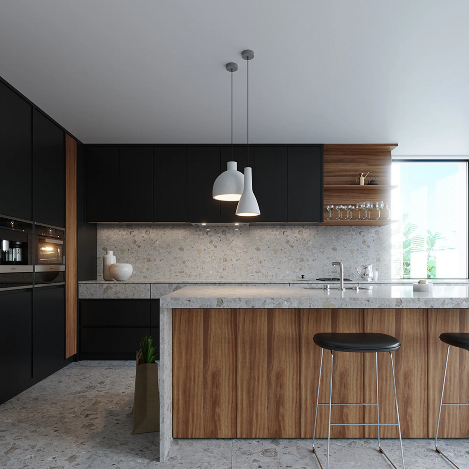 Rosalia Dome Pendant Light | Concrete Grey