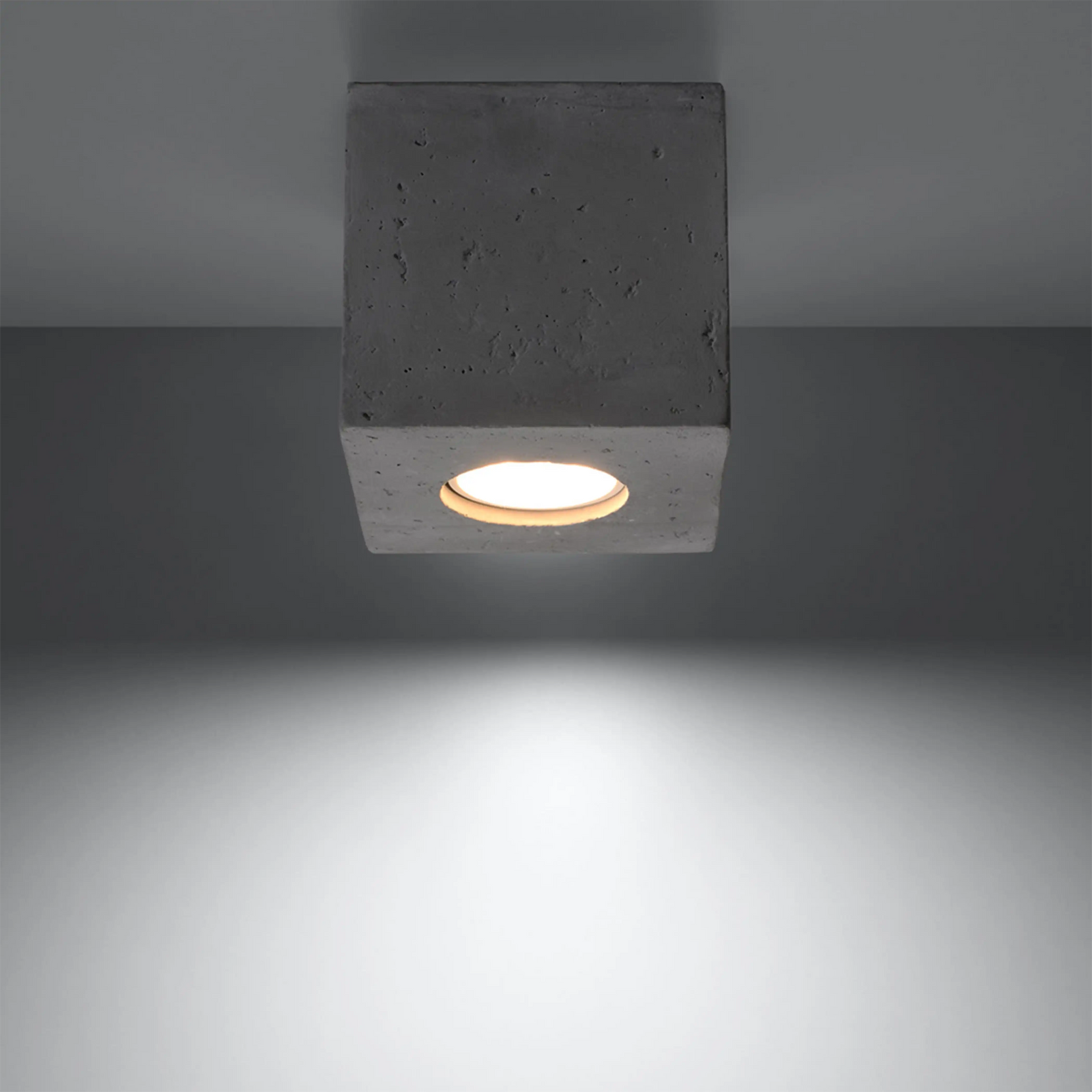 Assia Square Ceiling Light | Concrete Grey