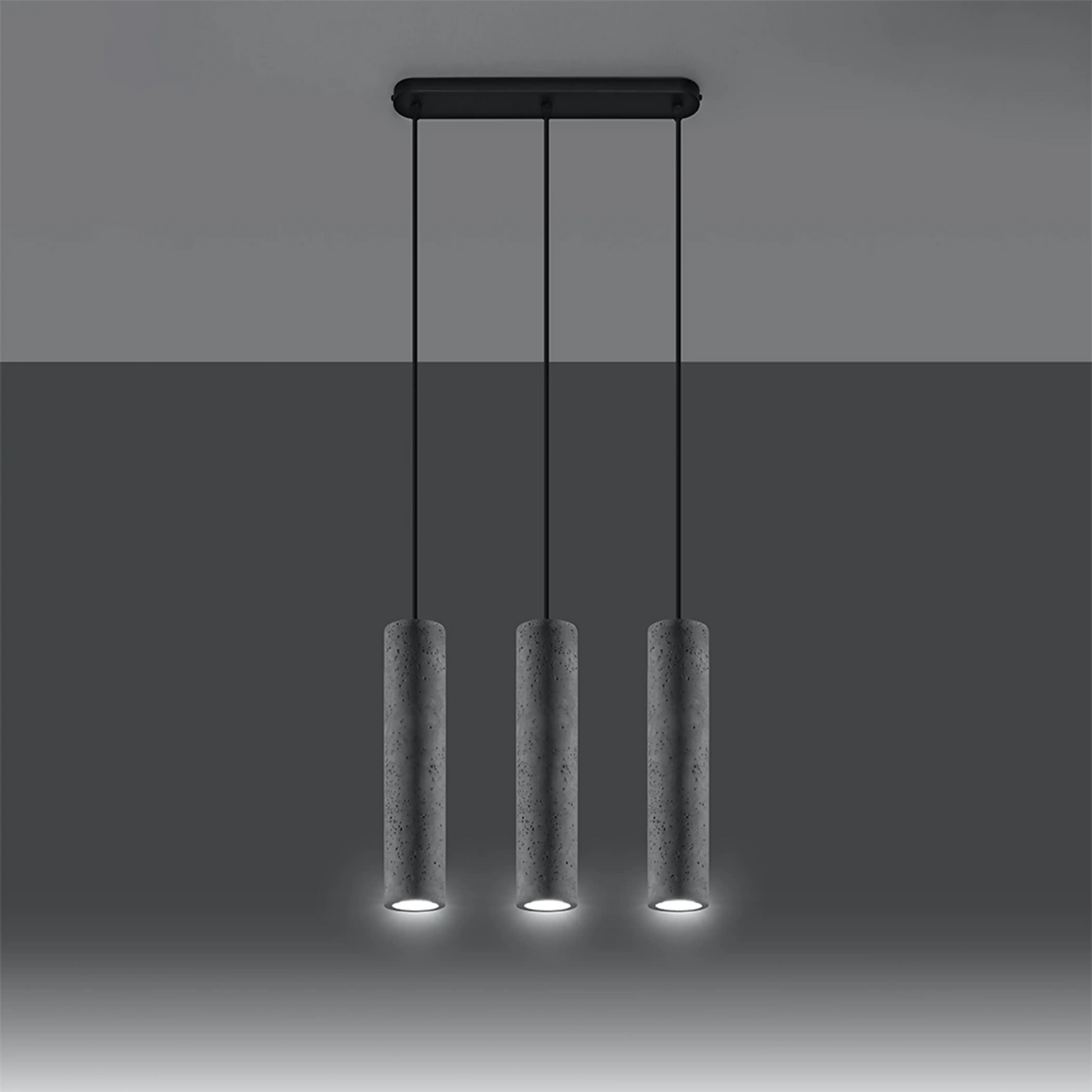 Assia 3 Light Pendant Light | Concrete Grey