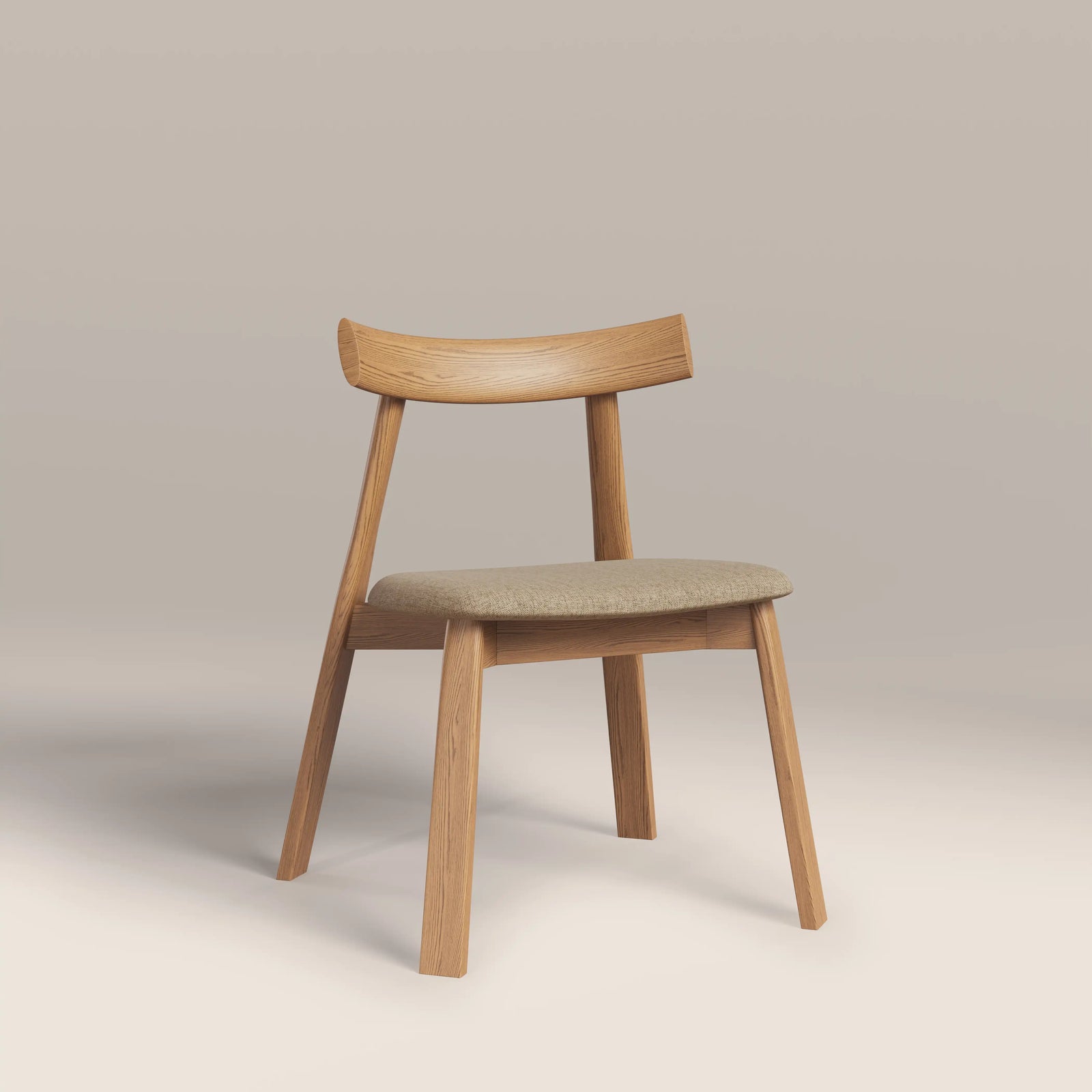 Clyde Wooden Dining Chair | Latte Sustainable Fabric & Oak