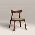 Clyde Wooden Dining Chair | Latte Sustainable Fabric & Walnut
