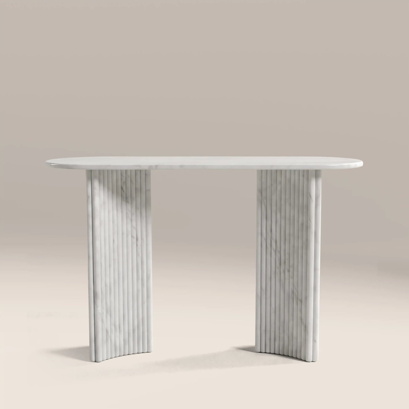 Jace Console Table | White Carrara Honed Marble Effect Stone