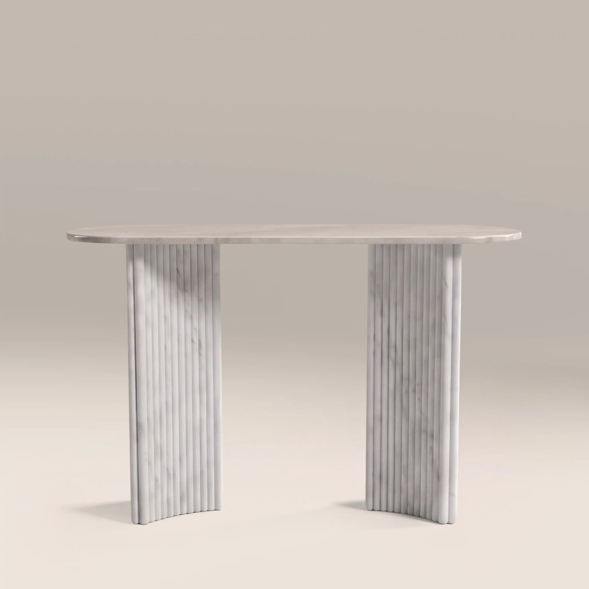 Jace Console Table | White Carrara Honed Marble Effect Stone