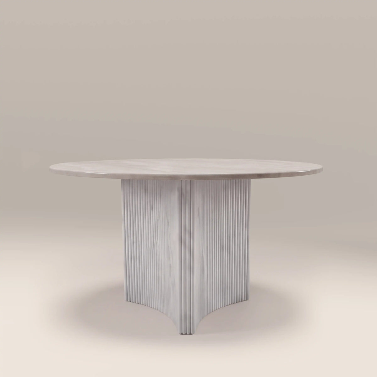 Jace 4 Seat Round Dining Table | White Carrara Honed Marble Effect Stone