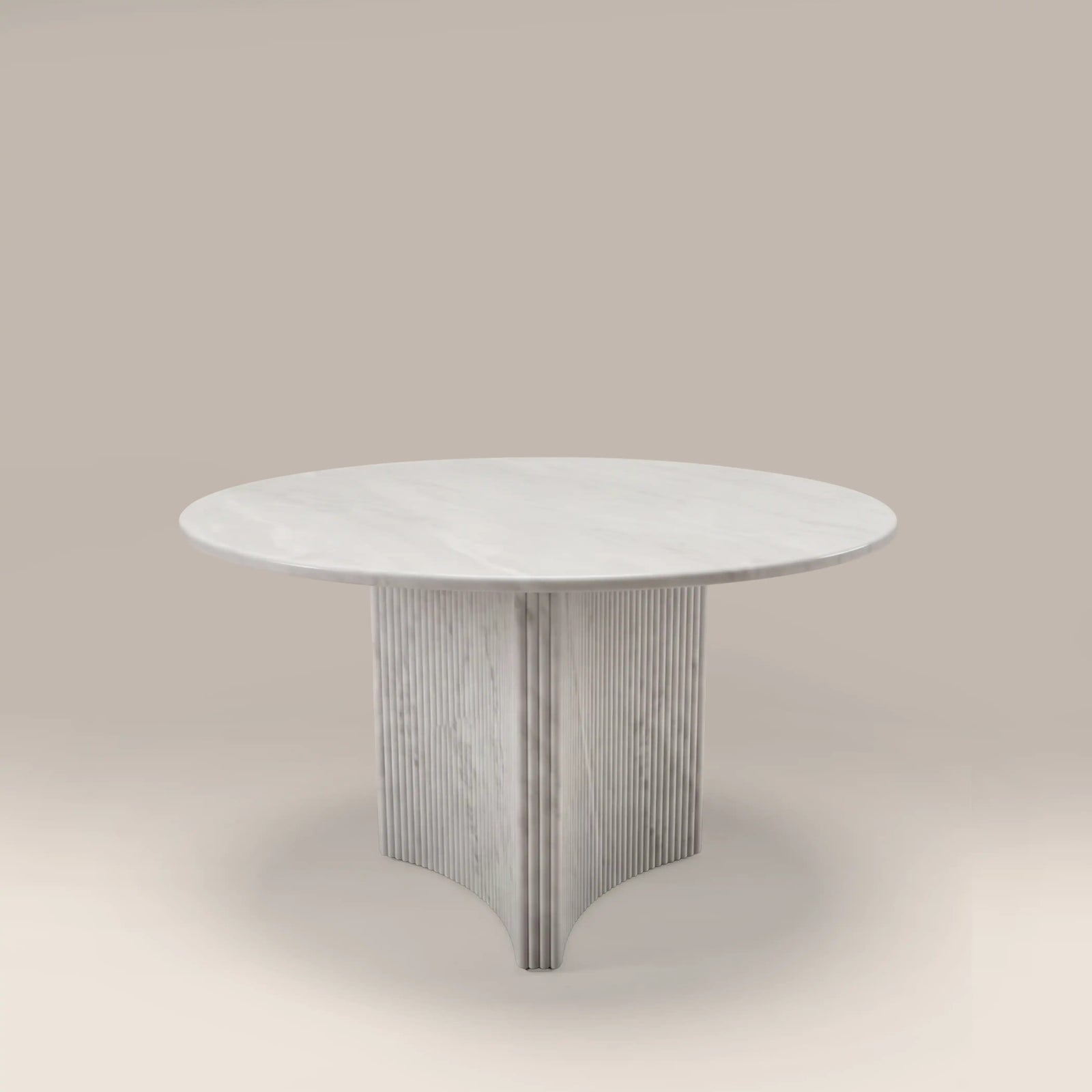 Jace 4 Seat Round Dining Table | White Carrara Honed Marble Effect Stone