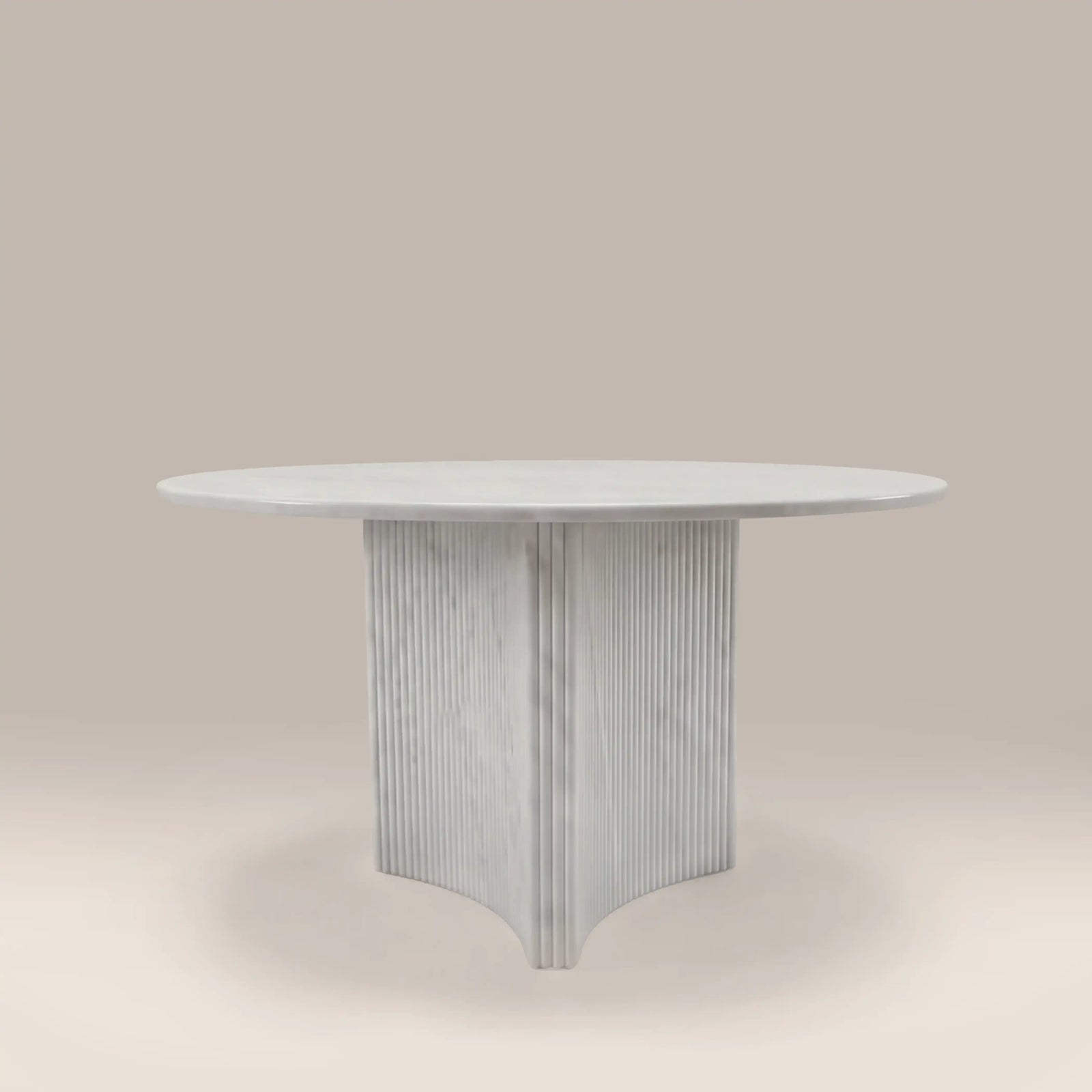 Jace 4 Seat Round Dining Table | White Carrara Honed Marble Effect Stone