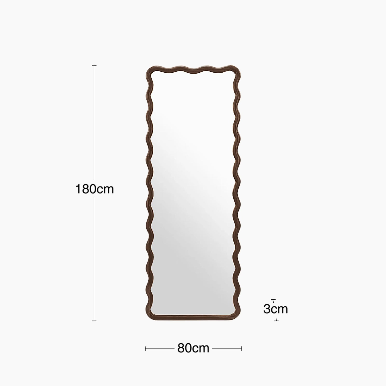 Osaka Wavy Full Length Mirror | Walnut
